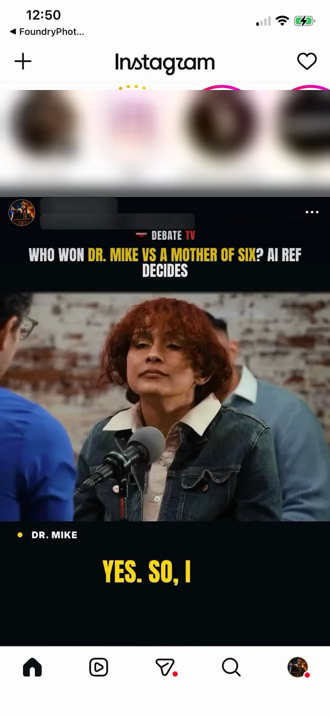 The reel live in the Instagram feed a minute later